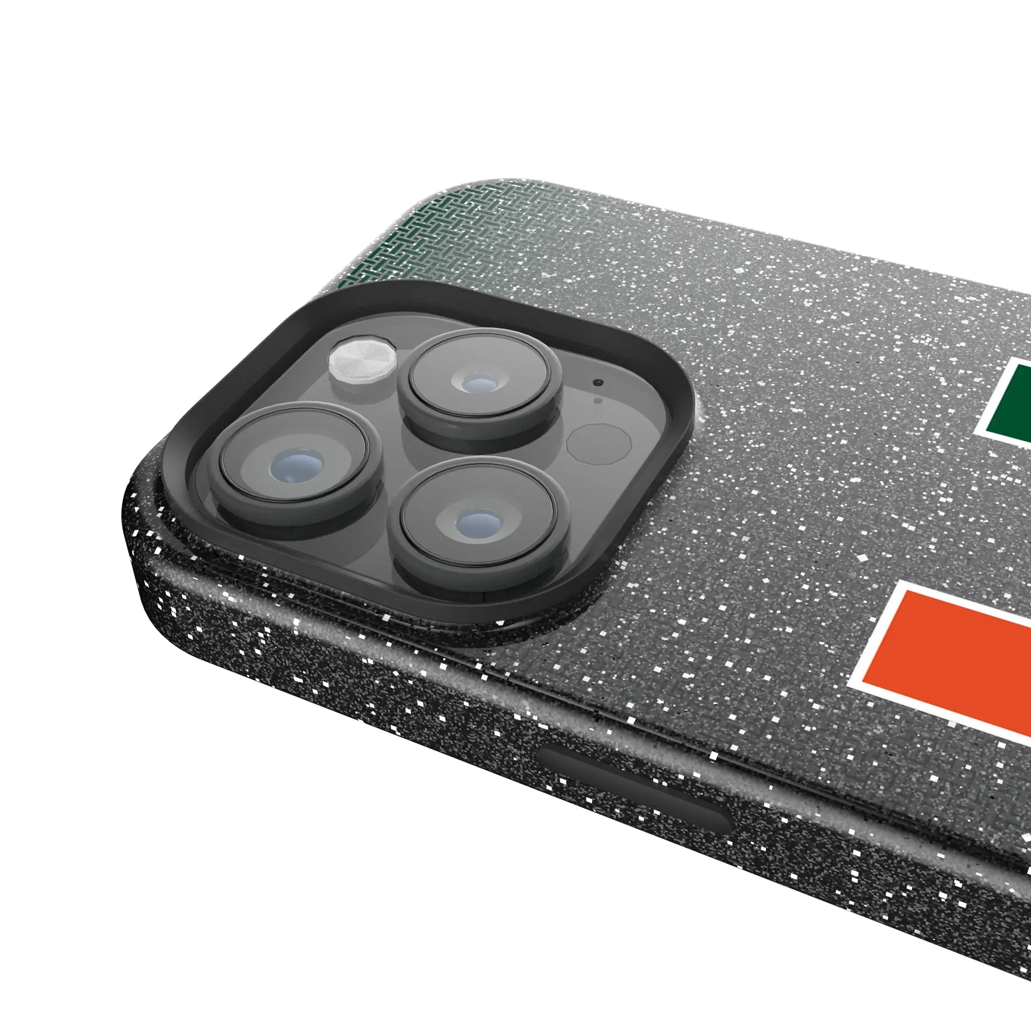University of Miami Hurricanes Linen Black Bling Phone Case for Apple iPhone