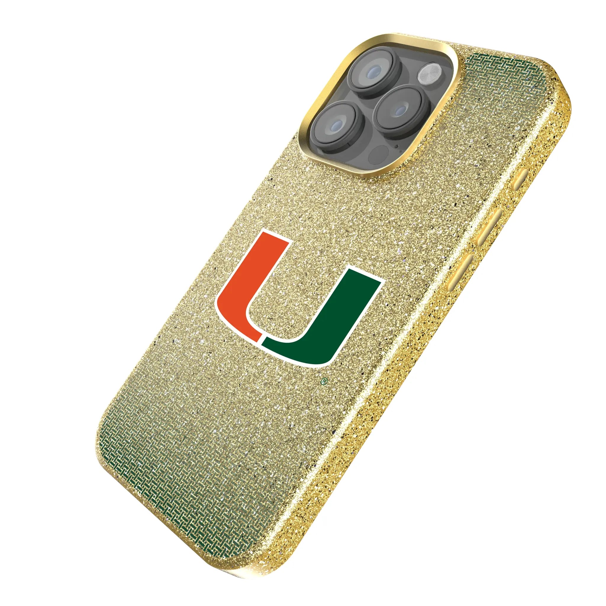 University of Miami Hurricanes Linen Bling Phone Case for Apple iPhone