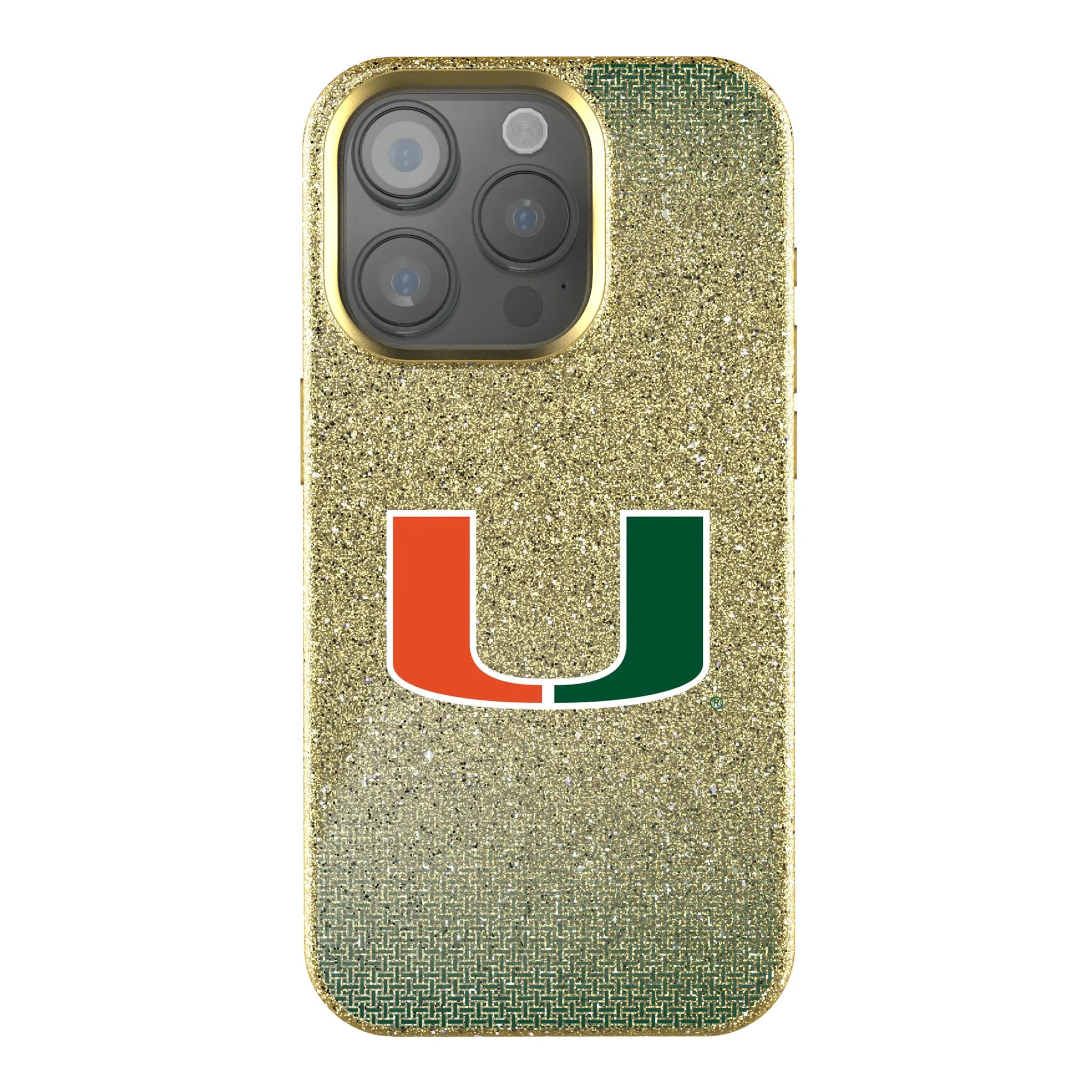 University of Miami Hurricanes Linen Bling Phone Case for Apple iPhone