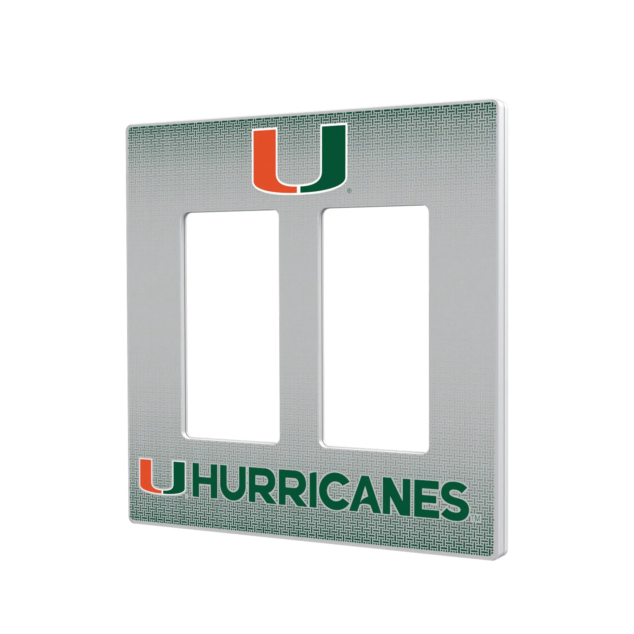 University of Miami Hurricanes Linen Hidden-Screw Light Switch Plate