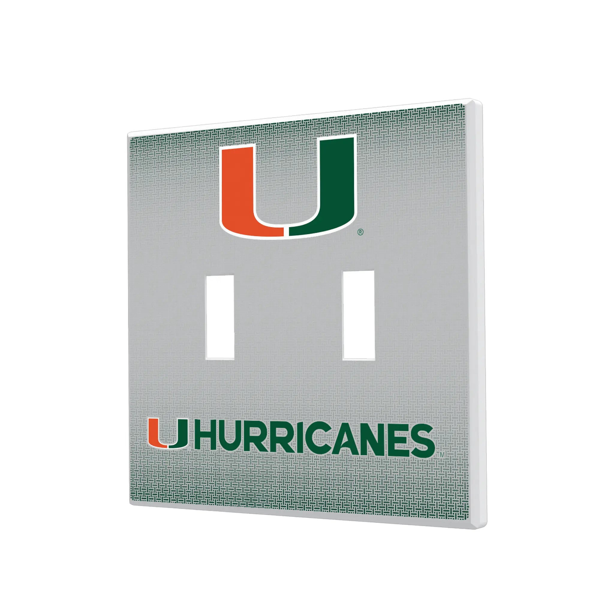 University of Miami Hurricanes Linen Hidden-Screw Light Switch Plate