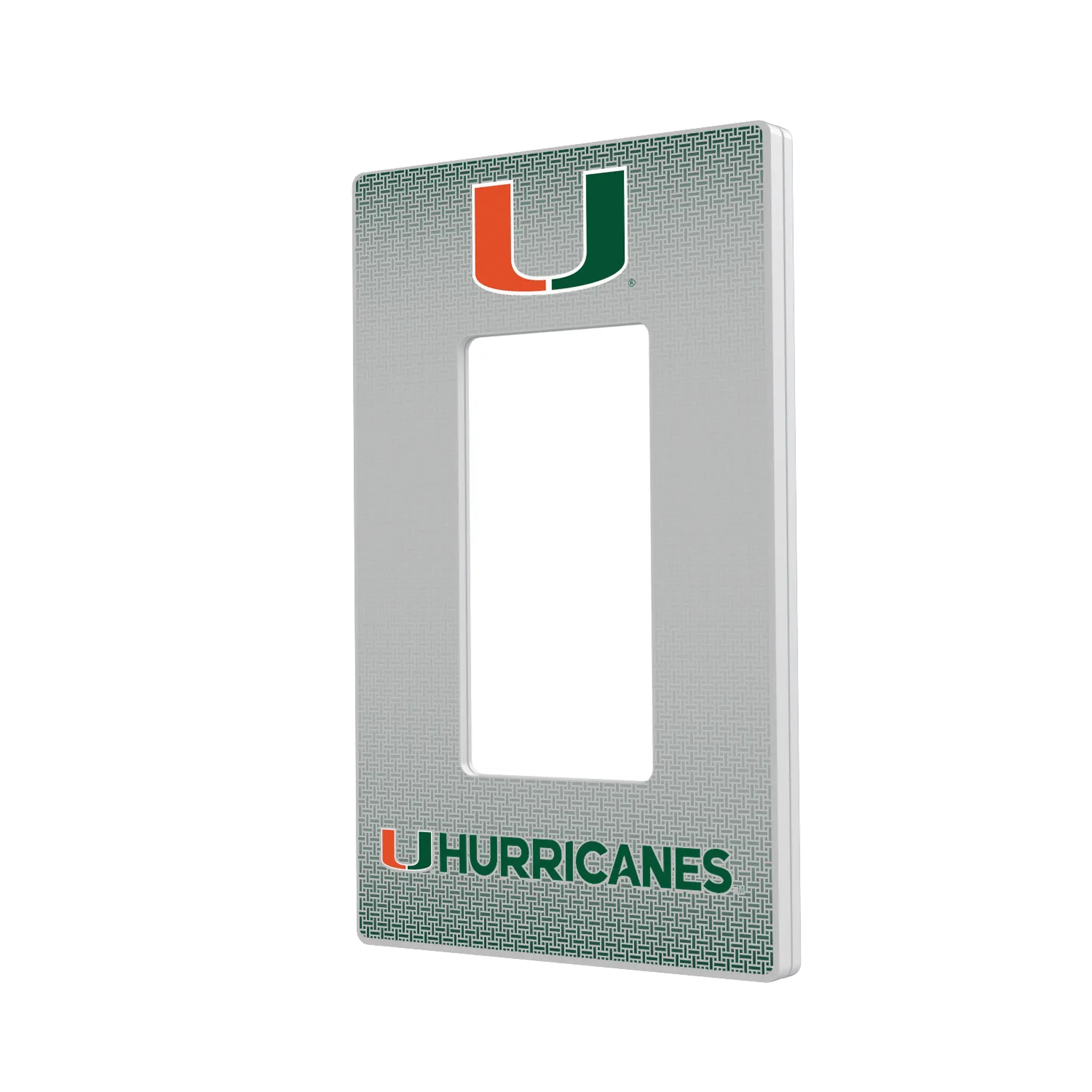 University of Miami Hurricanes Linen Hidden-Screw Light Switch Plate