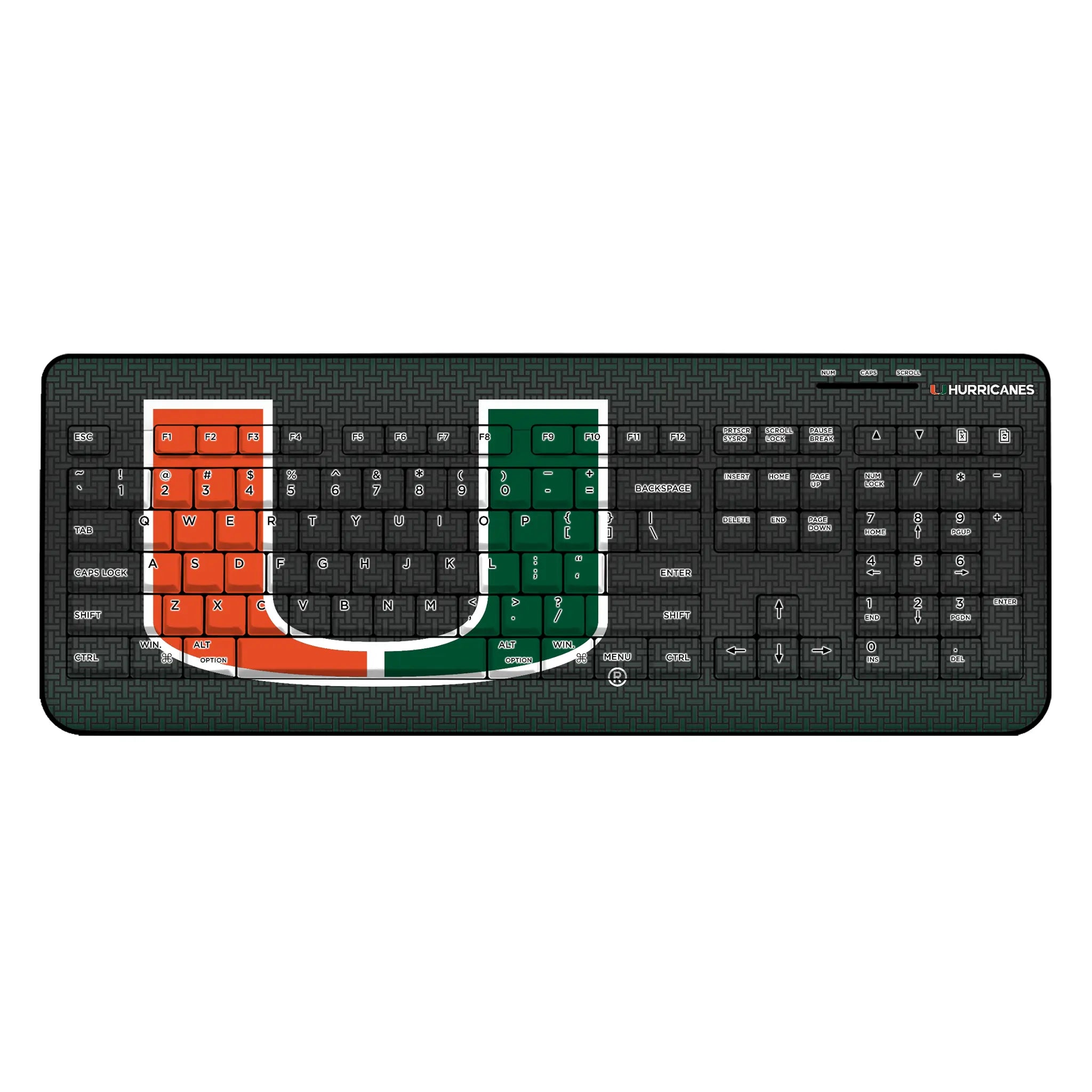 University of Miami Hurricanes Linen Wireless USB Keyboard