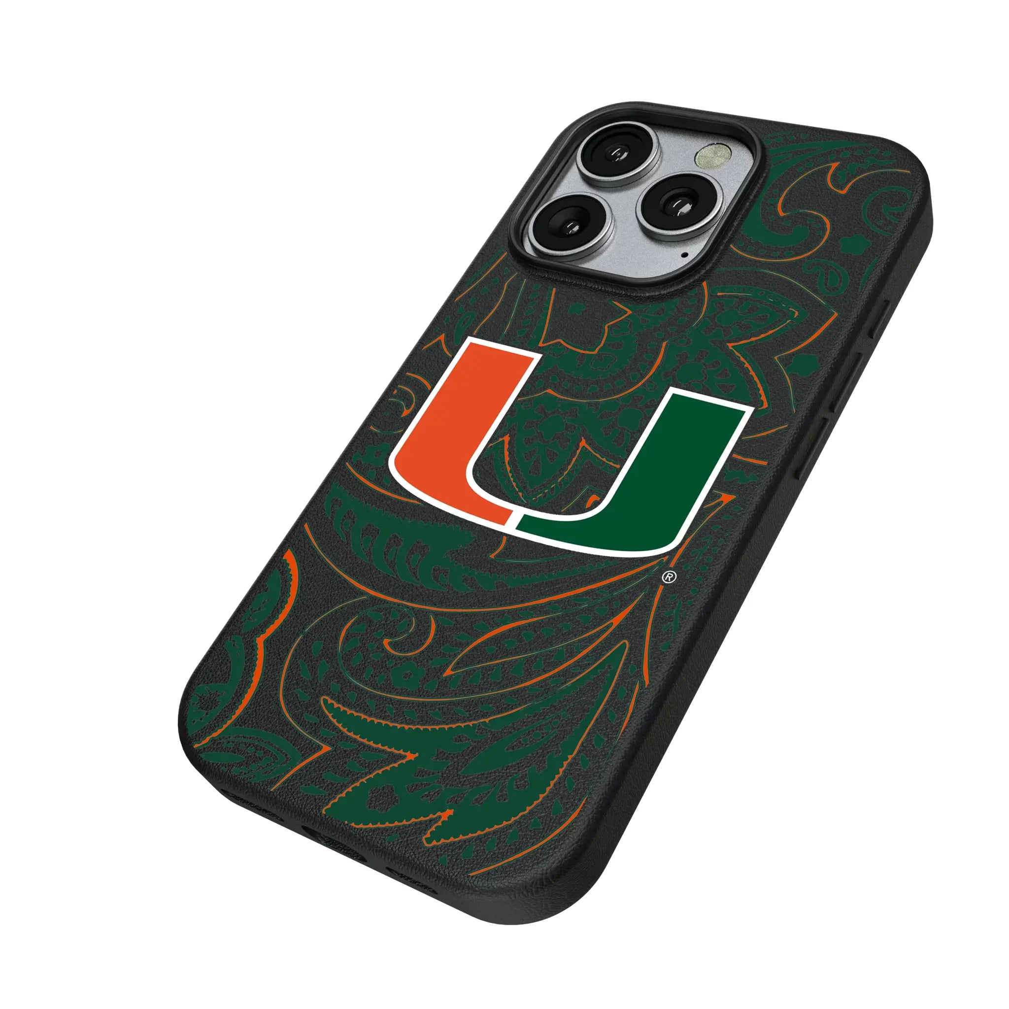 University of Miami Hurricanes Paisley MagSafe Compatible Phone Case for Apple iPhone