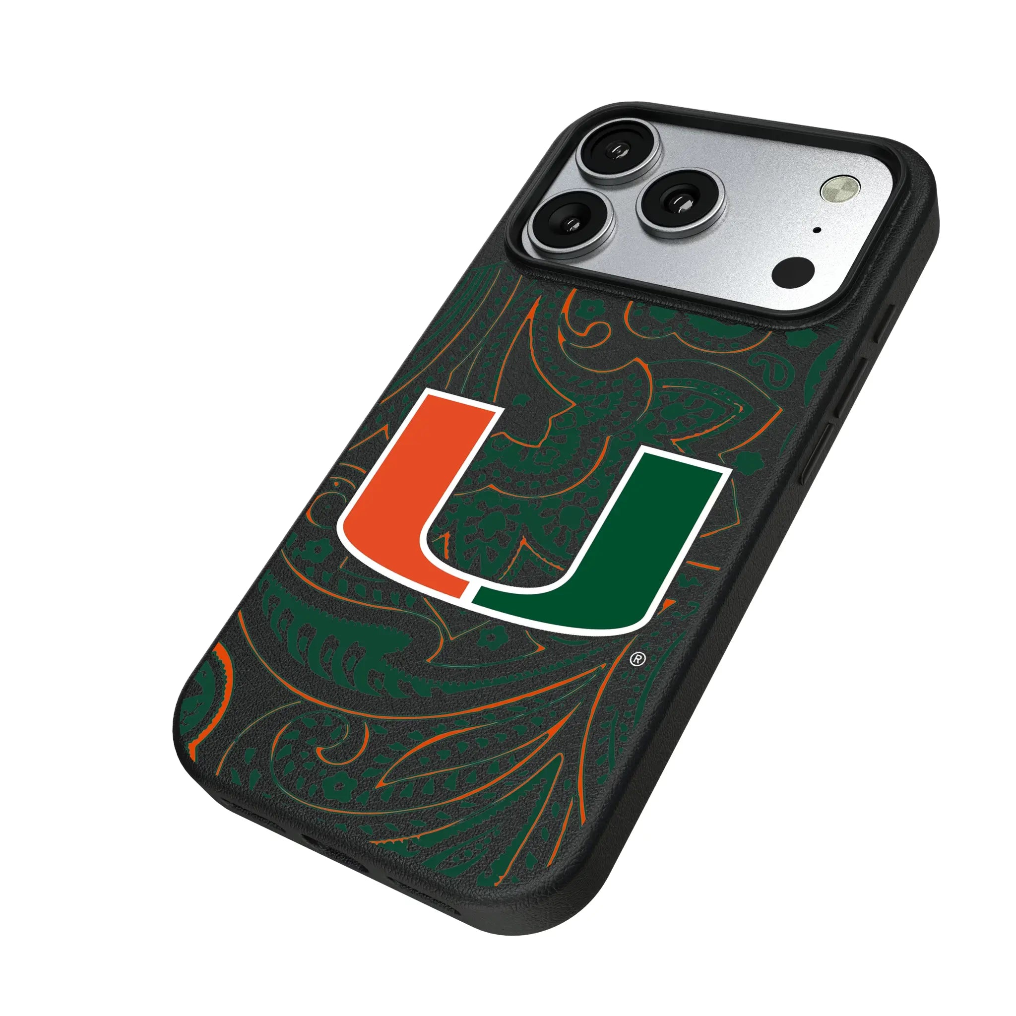 University of Miami Hurricanes Paisley MagSafe Compatible Phone Case for Apple iPhone