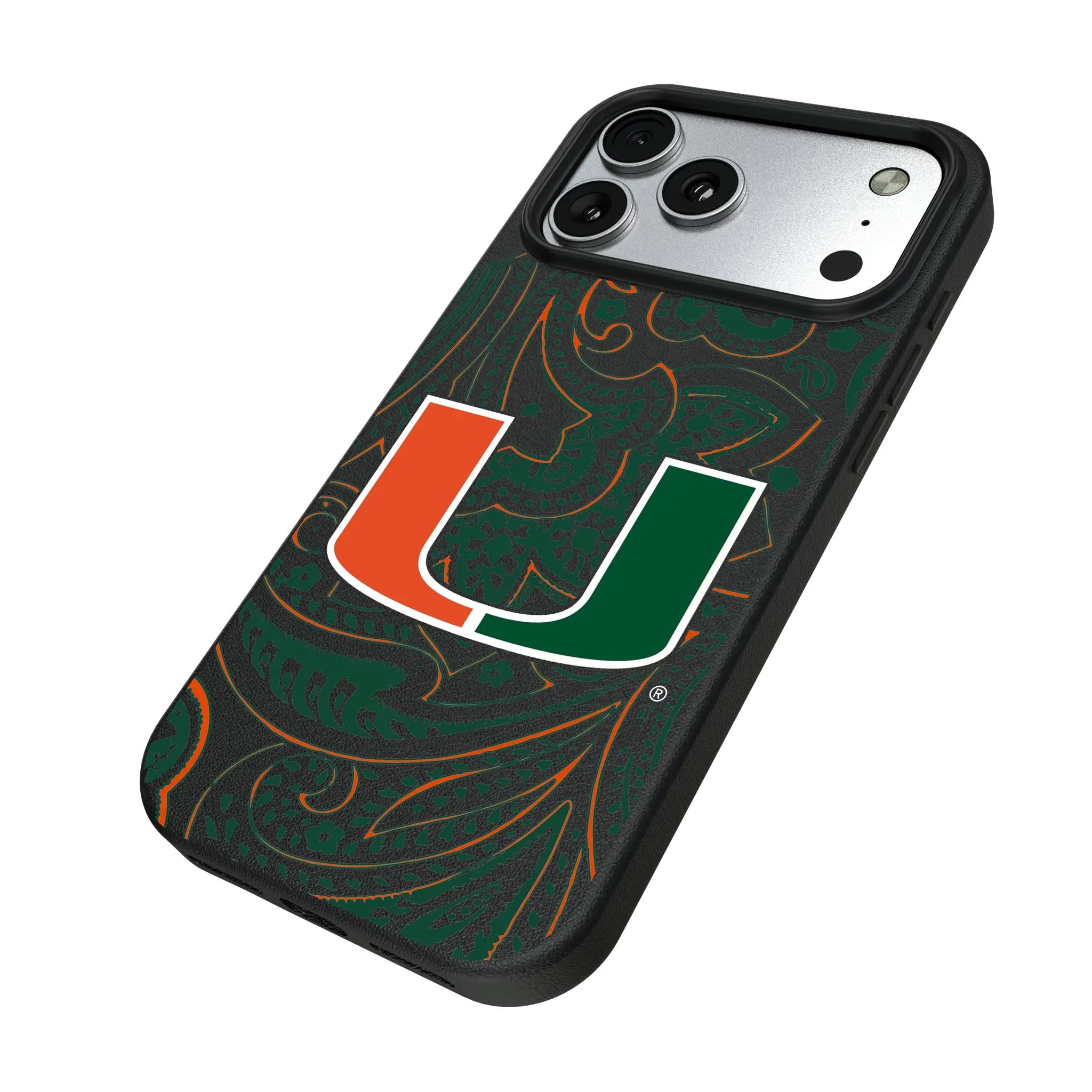University of Miami Hurricanes Paisley MagSafe Compatible Phone Case for Apple iPhone