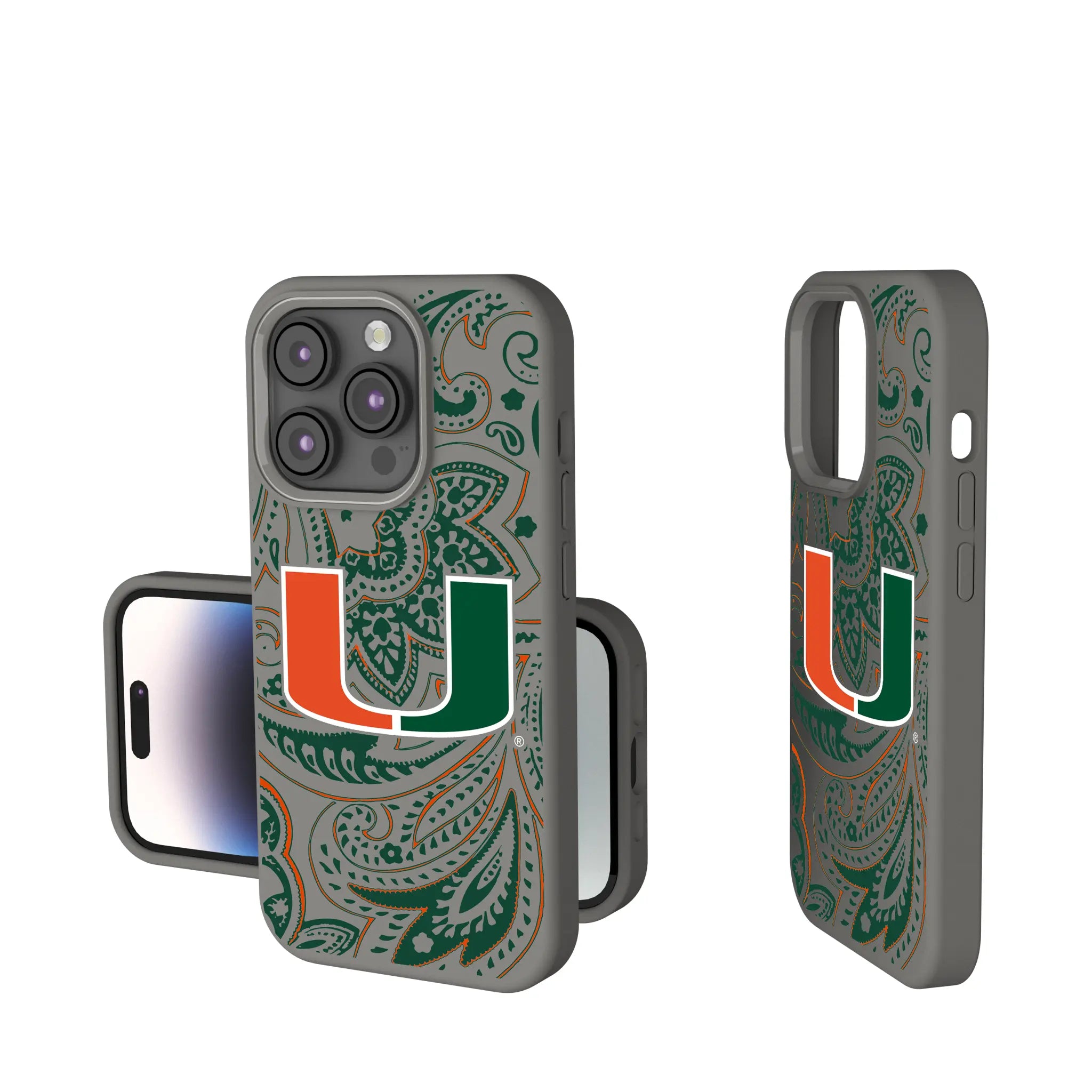 University of Miami Hurricanes Paisley Soft Touch Phone Case for Apple iPhone