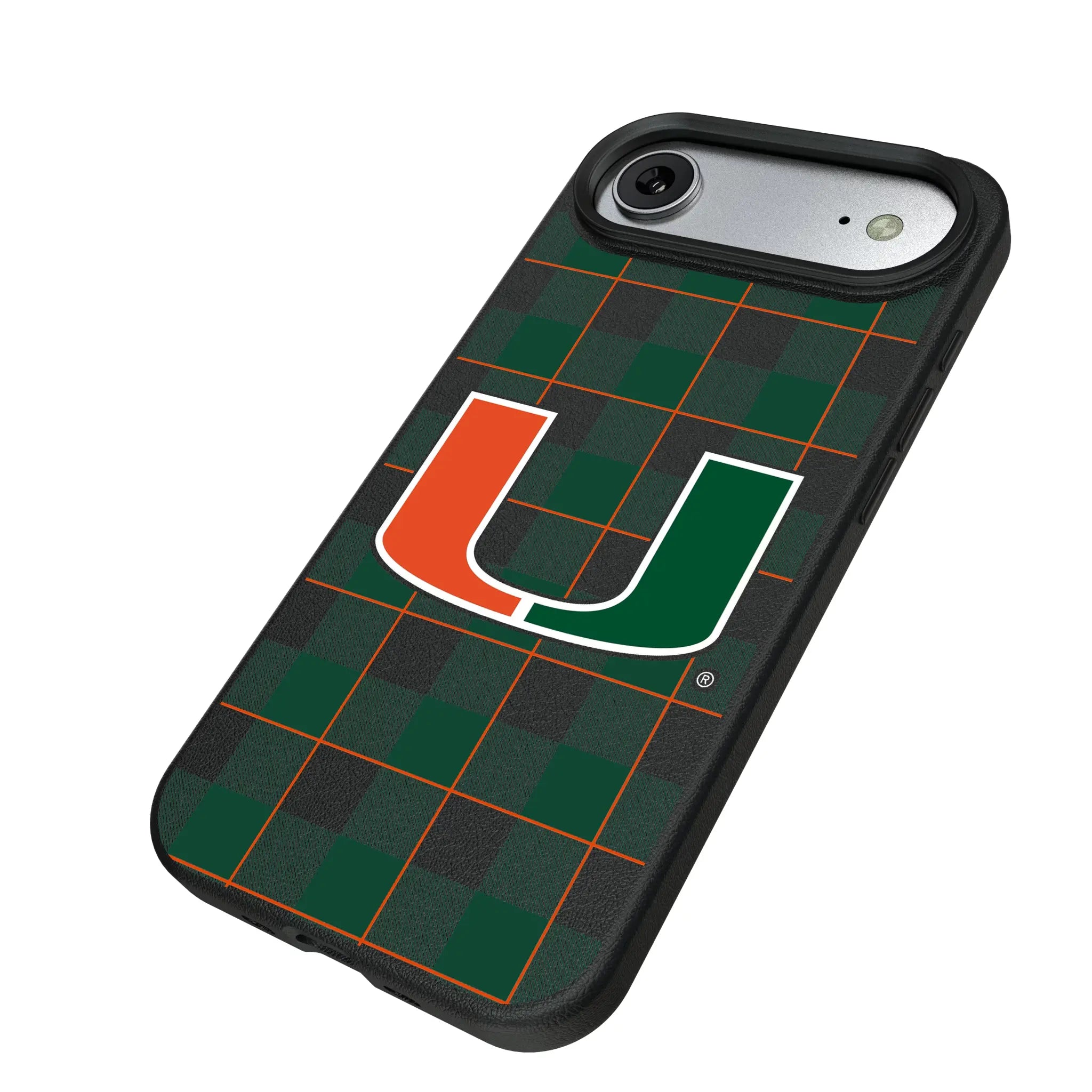 University of Miami Hurricanes Plaid MagSafe Compatible Phone Case for Apple iPhone