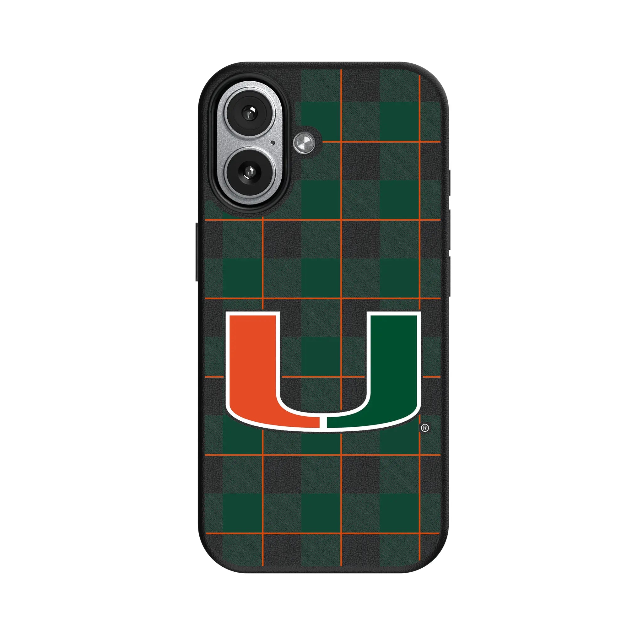 University of Miami Hurricanes Plaid MagSafe Compatible Phone Case for Apple iPhone