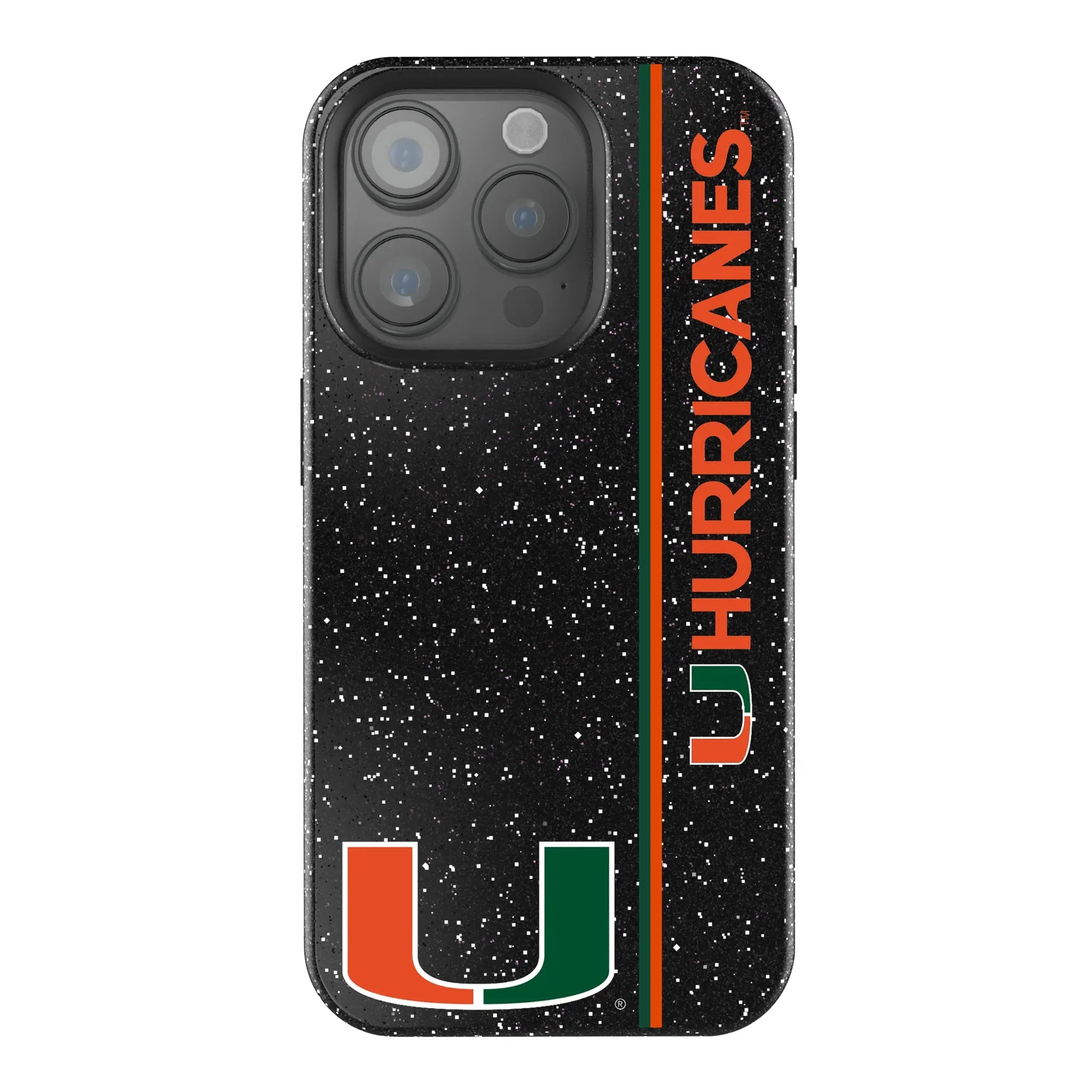 University of Miami Hurricanes Sidebar Black Bling Phone Case for Apple iPhone