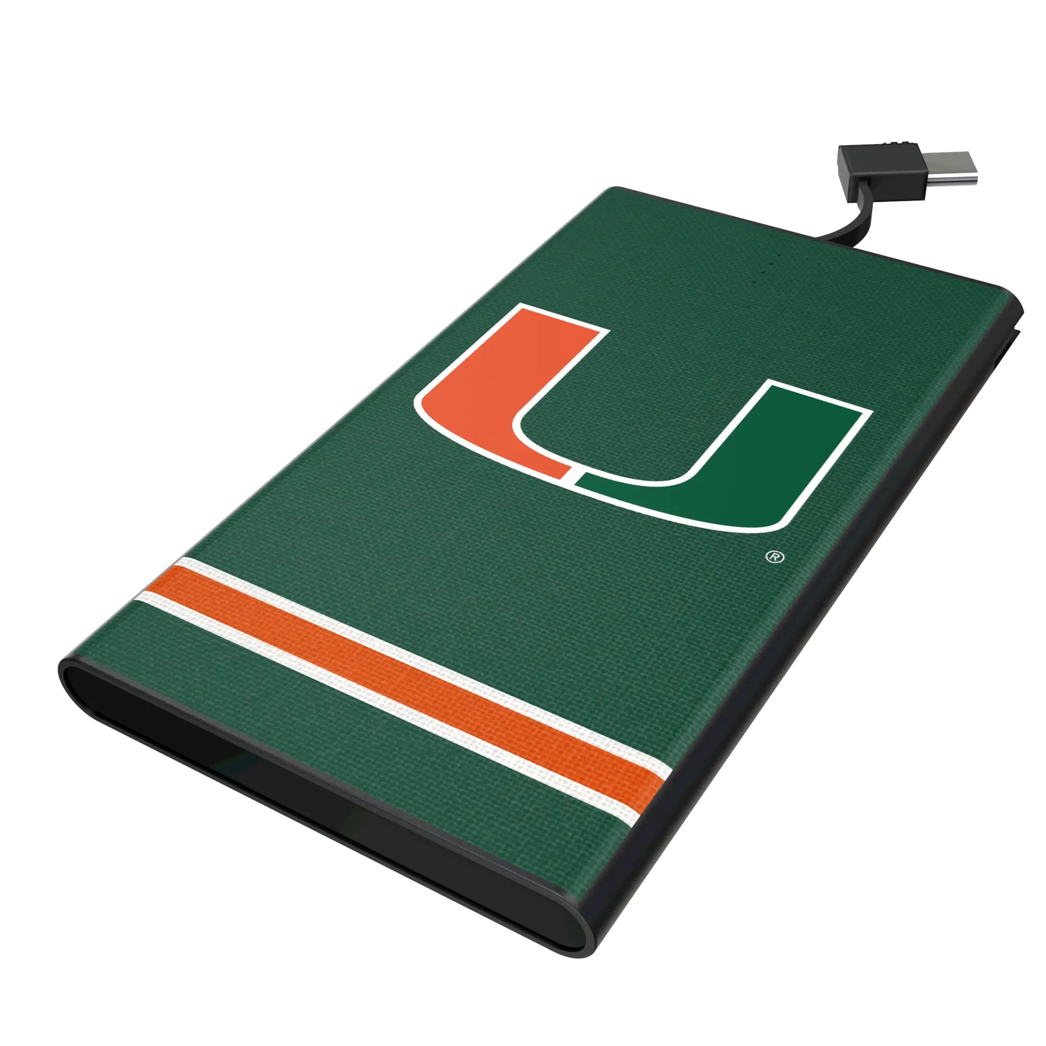 University of Miami Hurricanes Stripe 5000mAh Flat Powerbank
