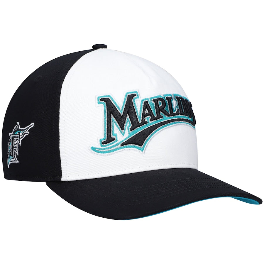 Miami Marlins 47 Brand Cooperstown Two-Tone Hitch Adjustable Hat - Black/White