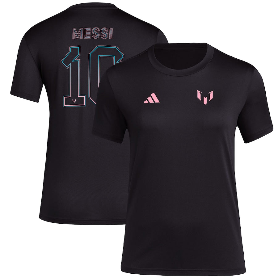 Lionel Messi x adidas Women's Name & Number Logo #10 T-Shirt - Black