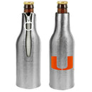 Miami Hurricanes Silver Zip Bottle Koozie