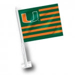 Miami Hurricanes Car Flag with American Flag in Canes Colors