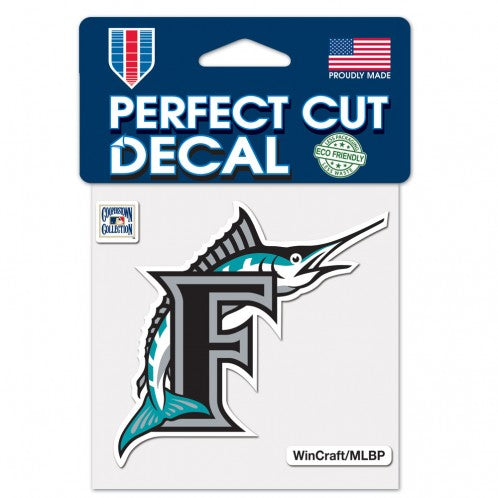 Miami Marlins Retro Logo Perfect Cut Decal - 4" x 4"
