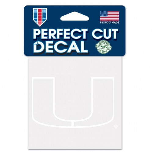 Miami Hurricanes Perfect Cut Decal 4" x 4" - White Outline