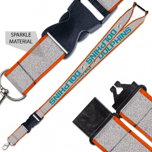Miami Dolphins Sparkled Lanyard w/Clip