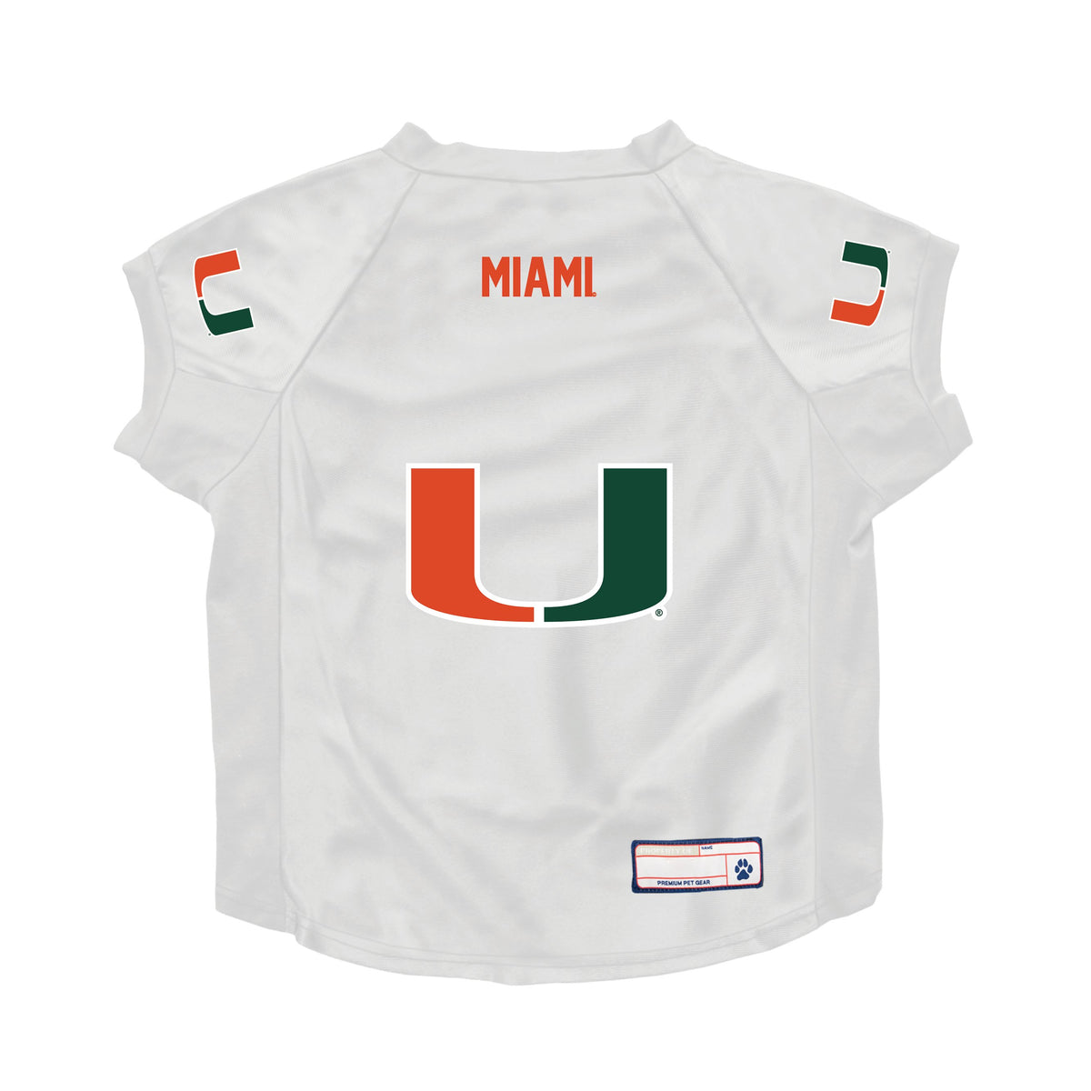 Miami Hurricanes Pet Stretch Jersey - White