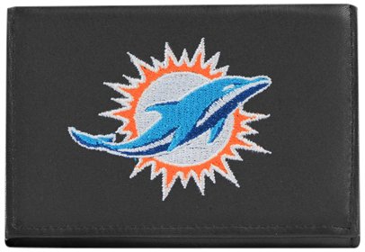 Miami Dolphins NFL Embroidered Leather Wallet