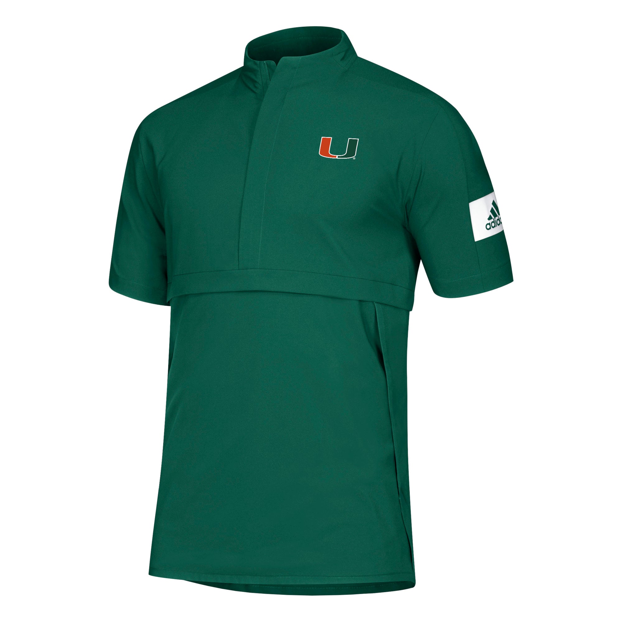 Miami Hurricanes adidas Game Mode Woven 1/4 Zip - Green