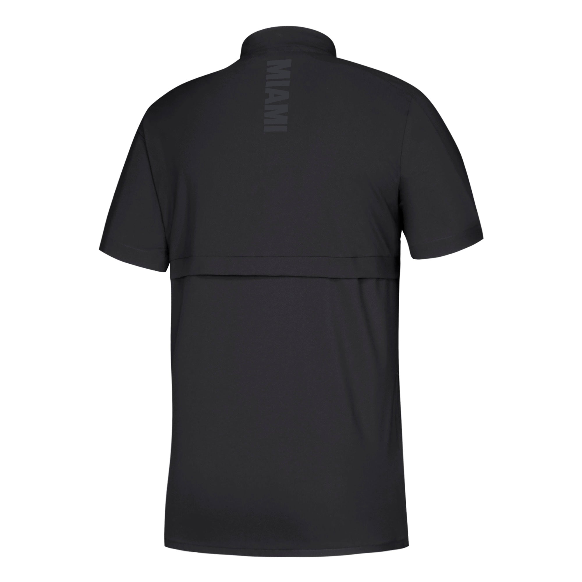 Miami Hurricanes adidas Game Mode Short Sleeve Woven 1/4 Zip - Black