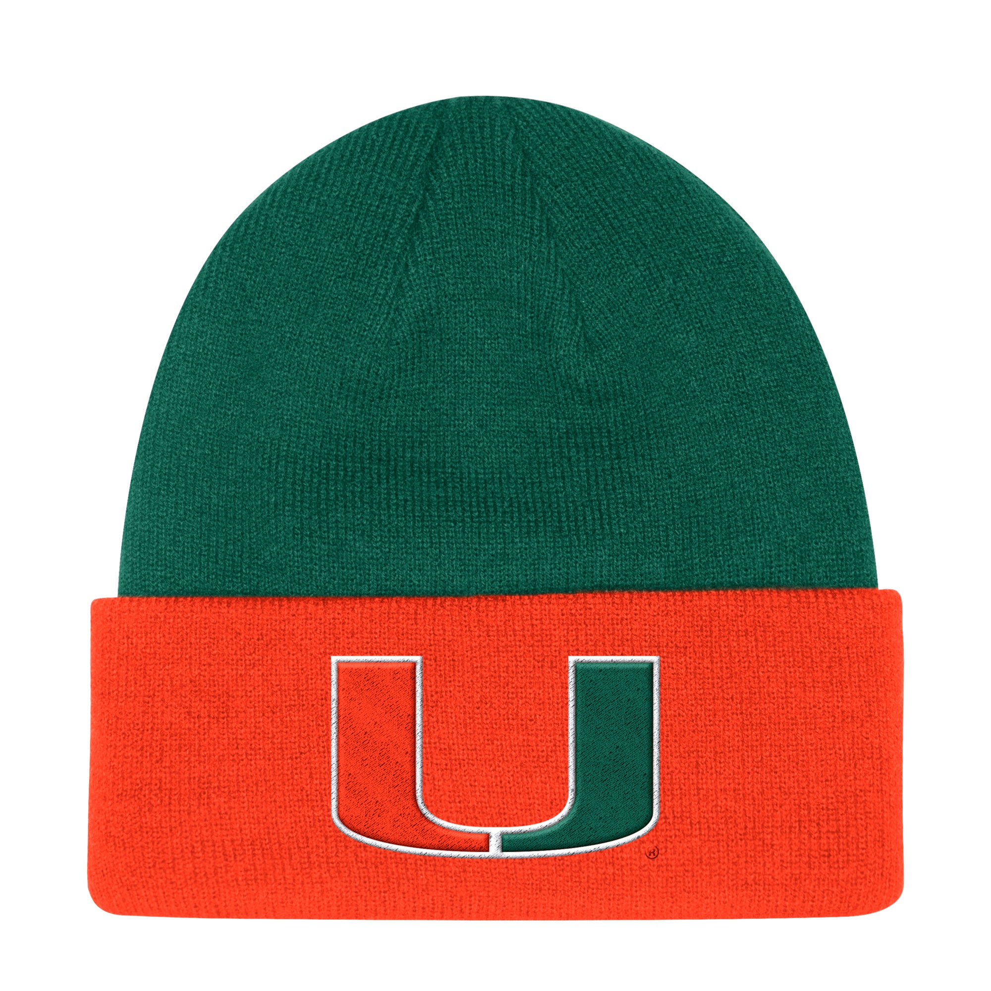 Miami Hurricanes adidas Cuffed Beanie - Green