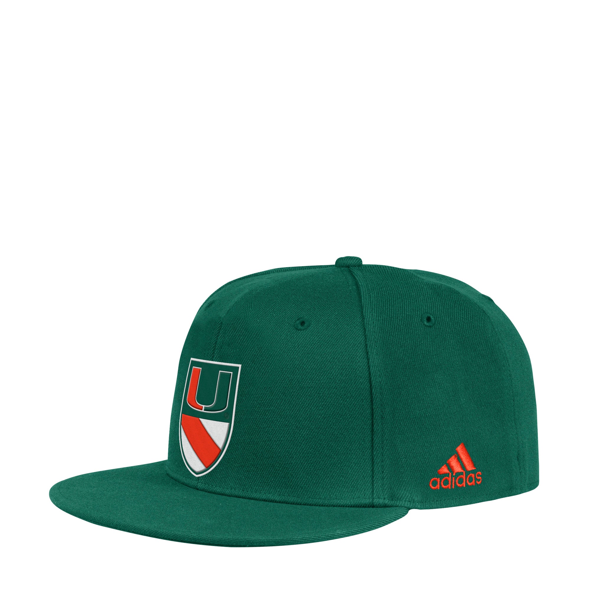 Miami Hurricanes adidas College Ultra Flat Visor Flex Hat - Green
