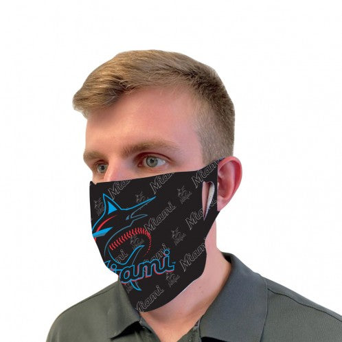 Miami Marlins Fan Mask Face Covers - Black