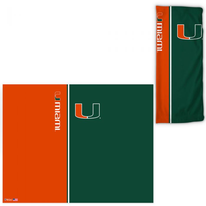 Miami Hurricanes UPF 30 Fan Wrap / Face Gaiter -Vertical Split