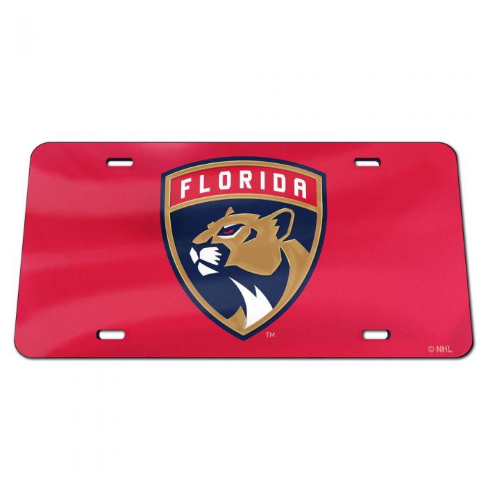 Florida Panthers Acrylic Mirrored License Plate - Red