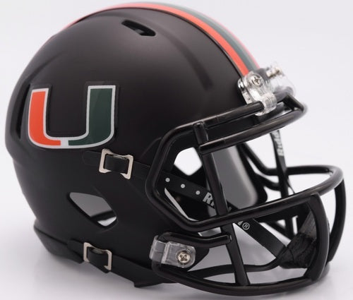 Miami Hurricanes Miami Nights Speed Riddell Full Size Replica Football Helmet - Black