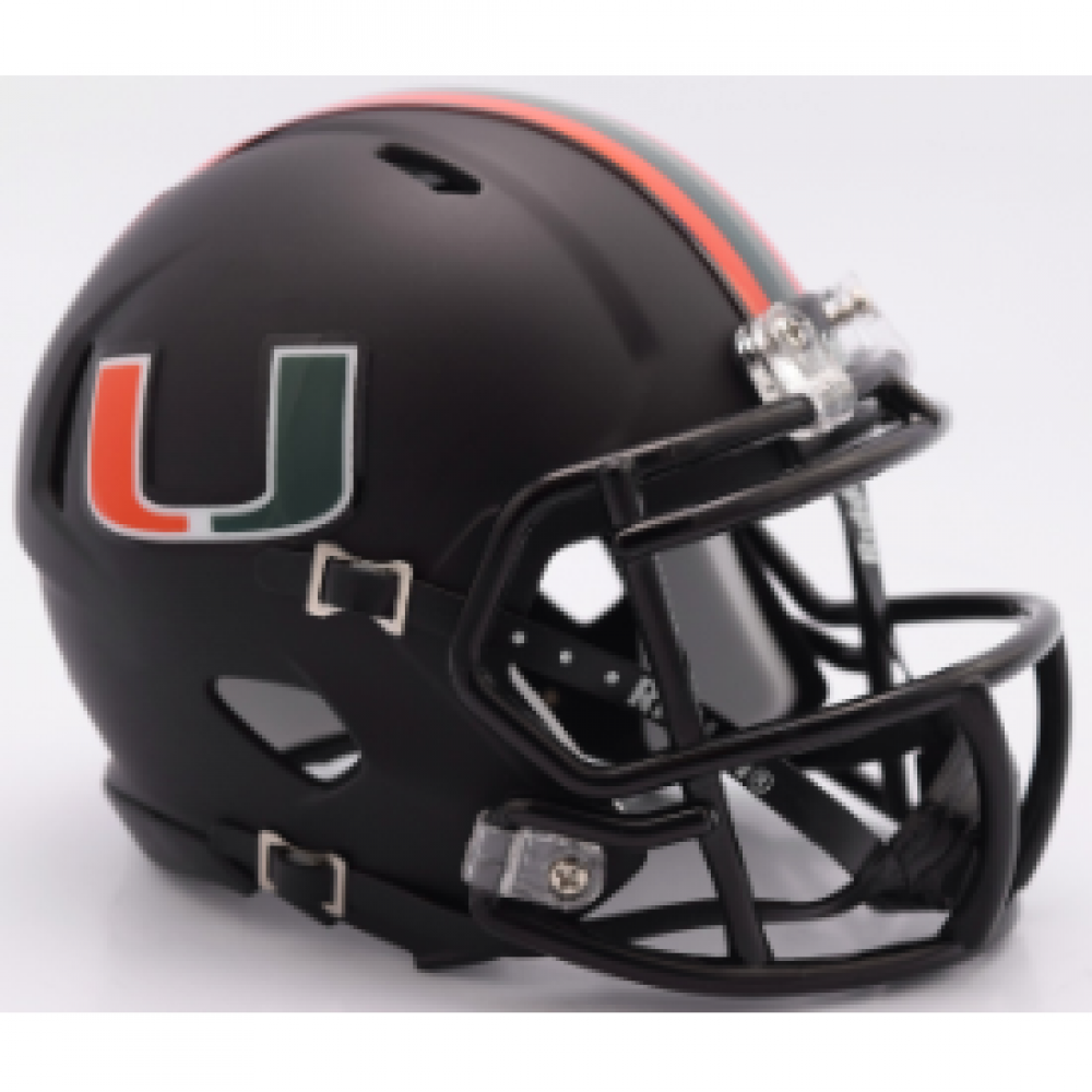 Miami Hurricanes Miami Nights Speed Full Size Authentic Football Helmet - Black