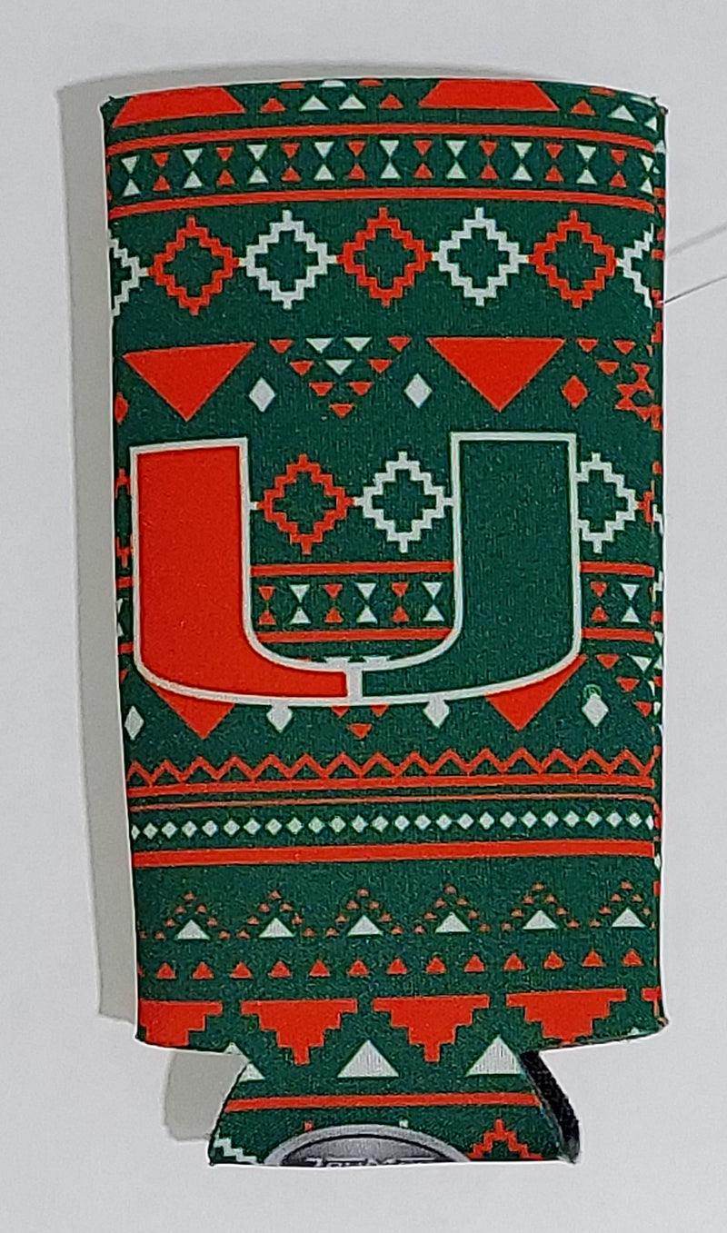 Miami Hurricanes Slim Can Koozie - Aztec