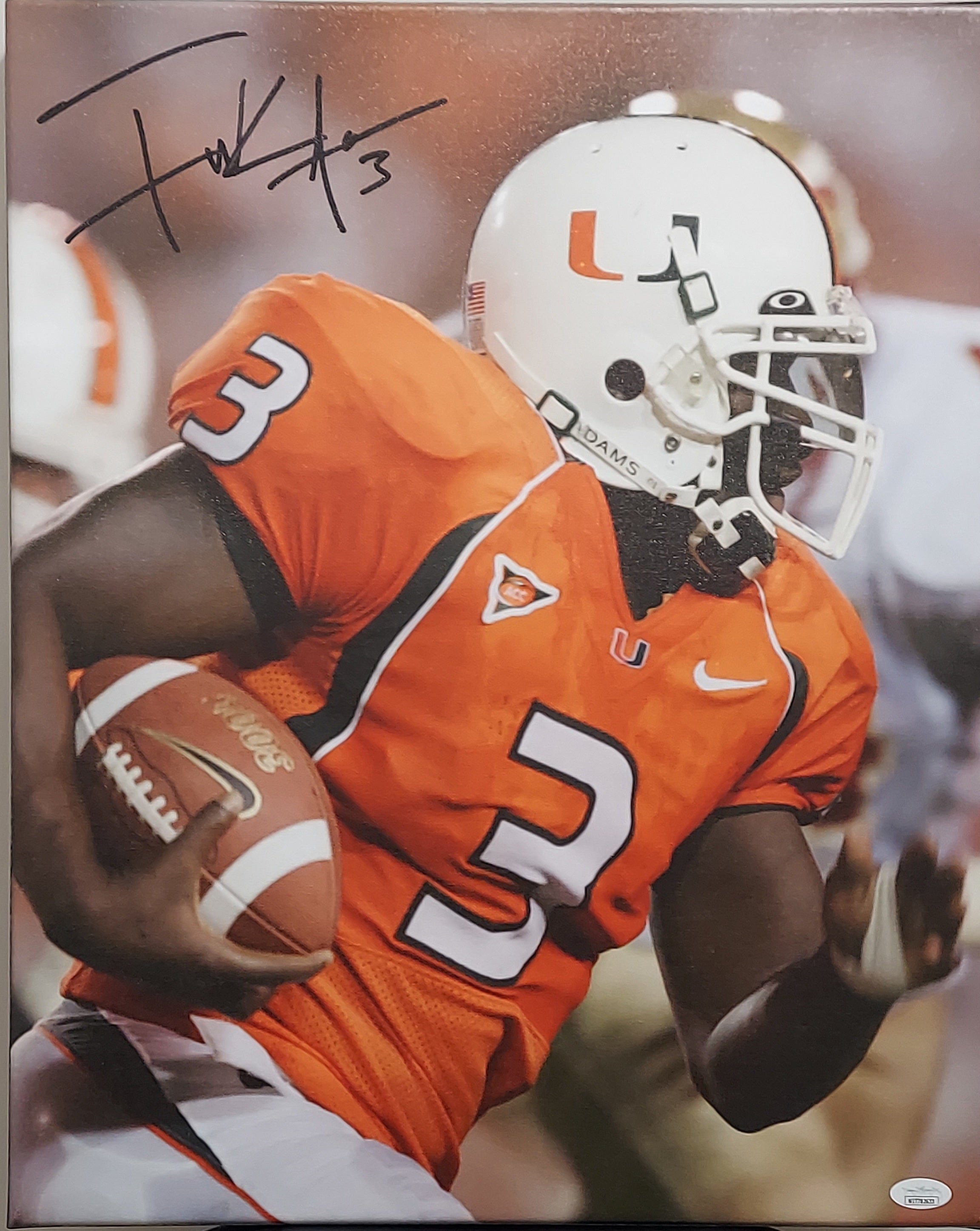 Frank Gore JSA Certified Autographed Canvas - 20"x24"