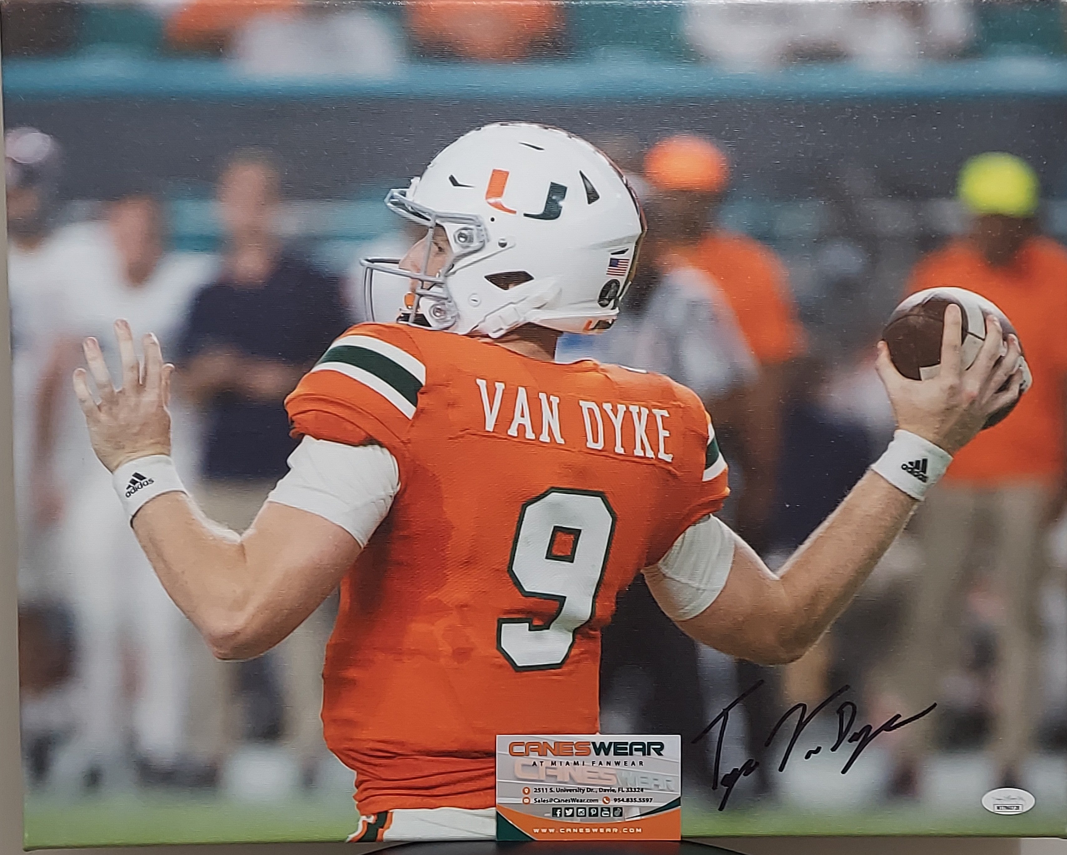 Tyler Van Dyke JSA Certified Autographed Canvas - 16"x20"