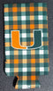 Miami Hurricanes 2-Sided Slim Can Koozie - Plaid