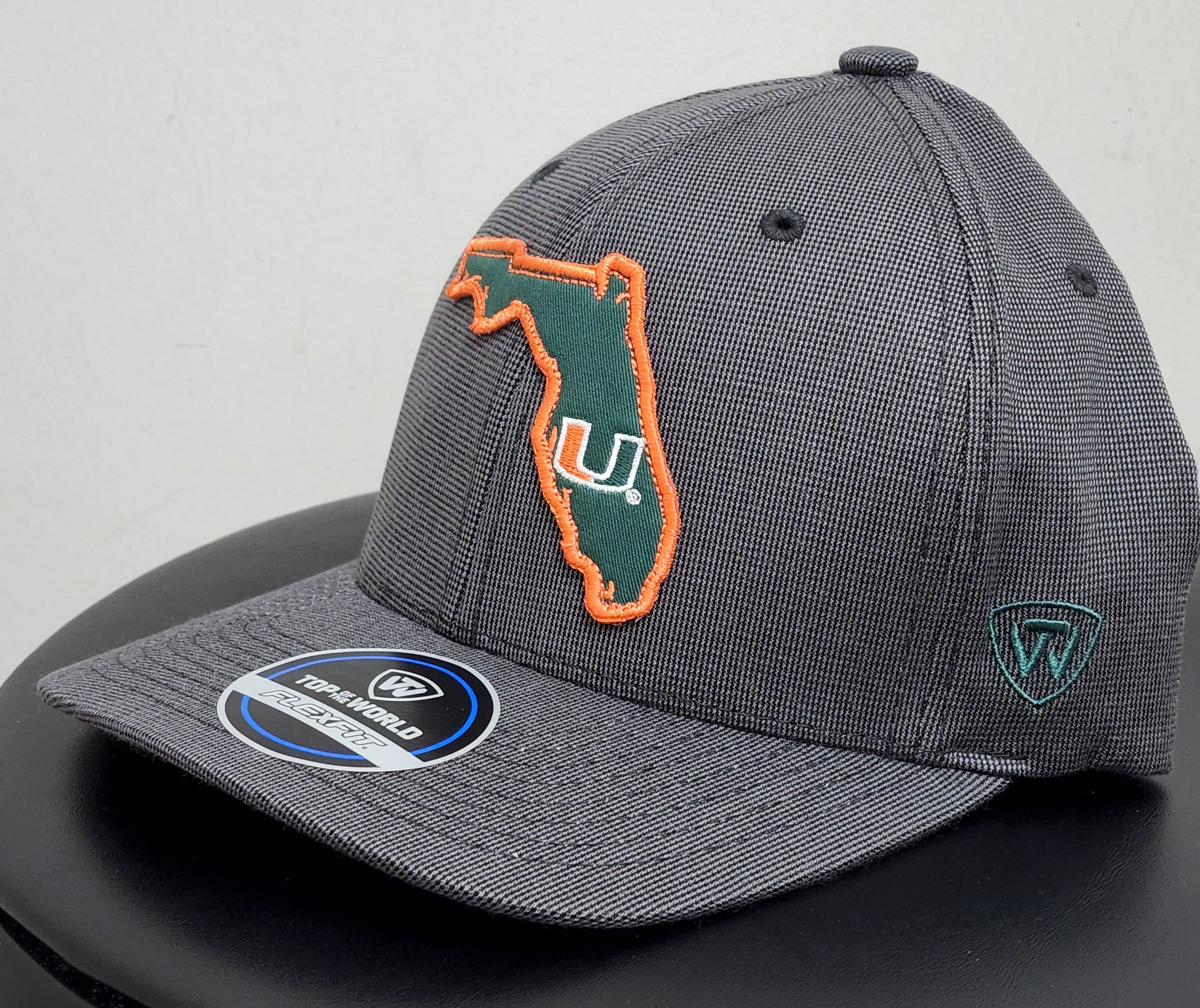 Miami Hurricanes Top of the World Towner One Fit Hat - Charcoal Grey