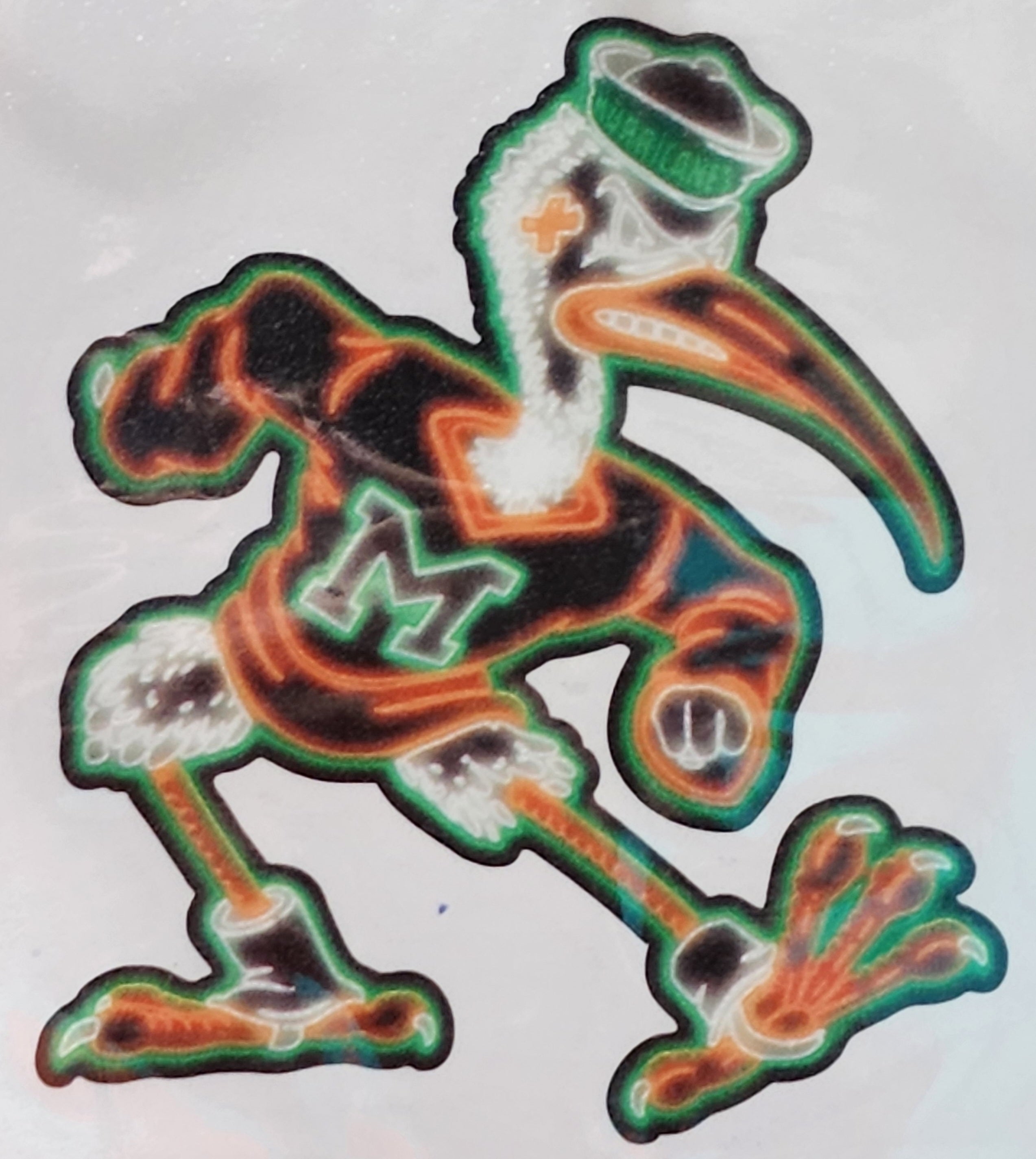 Miami Hurricanes Neon Vault Sebastian Ibis Dizzler Decal