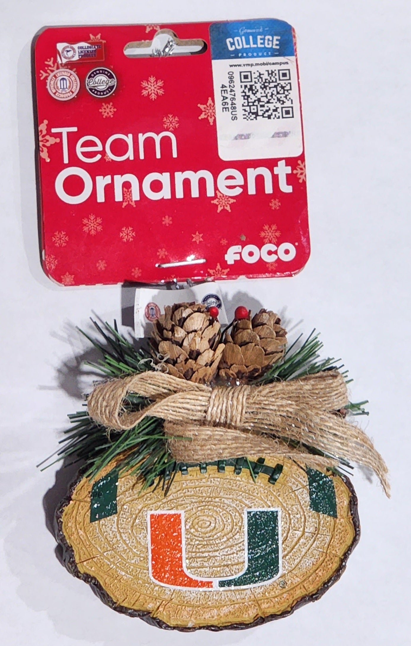 Miami Hurricanes Ball Stump Ornament