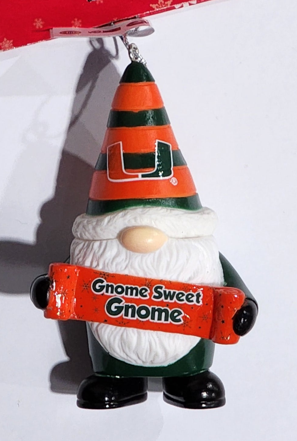 Miami Hurricanes Gnome Sweet Gnome Ornament