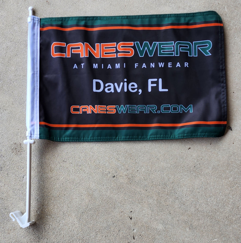 CanesWear Car Flag 11" x 16" - Black