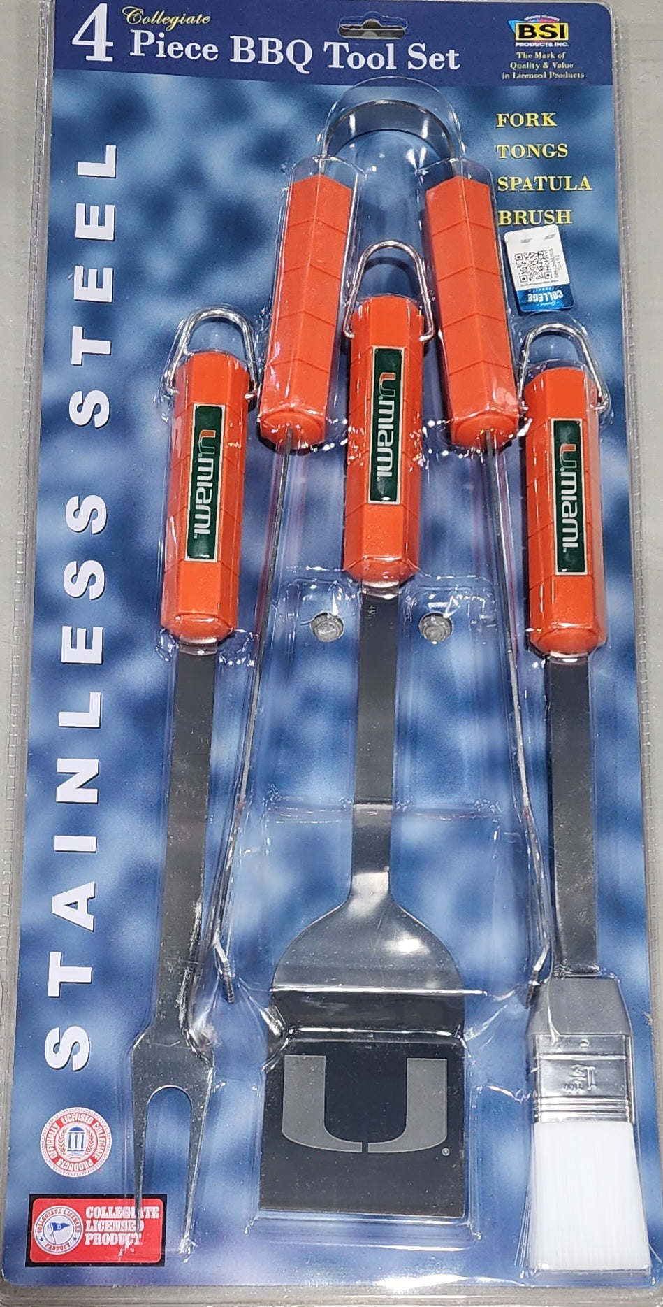 Miami Hurricanes 4 Piece BBQ Tool Set