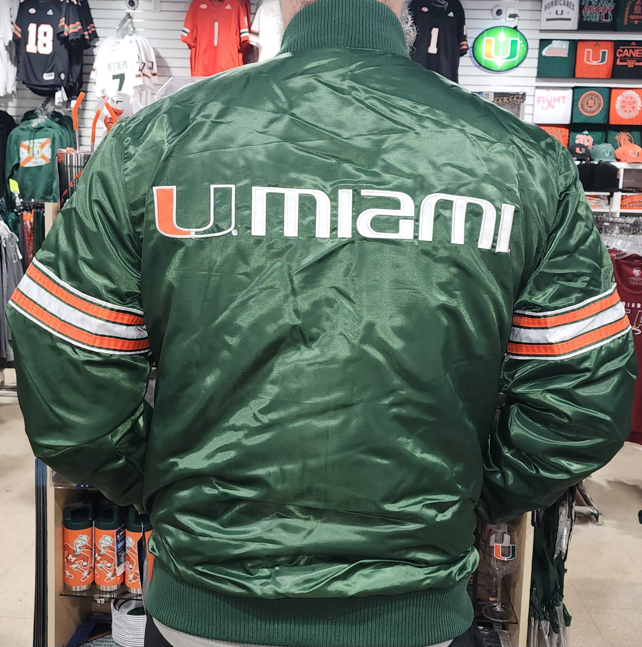 Miami Hurricanes UMiami Starter Jacket- Vintage Green