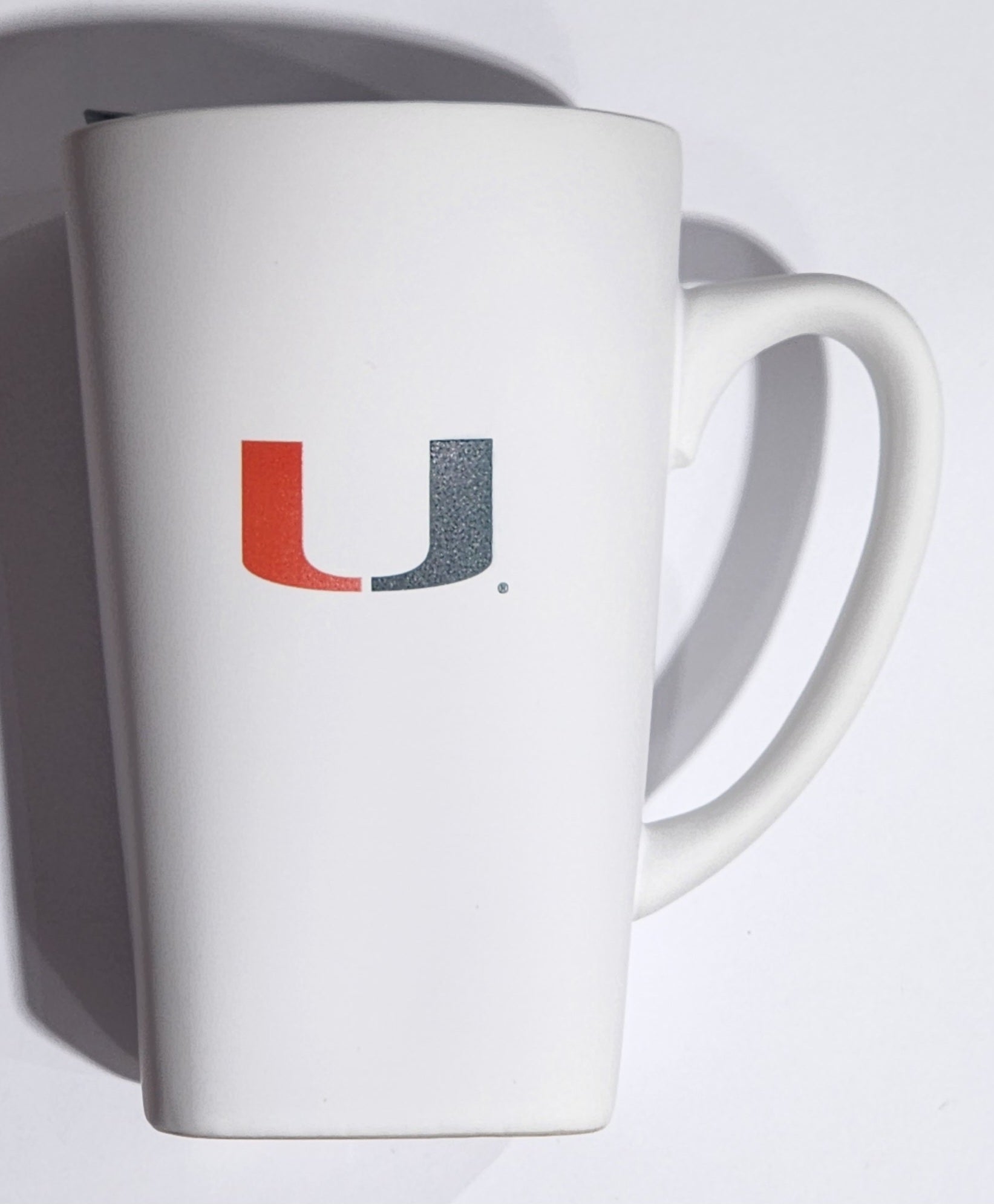 Miami Hurricanes Soft Touch U Logo 16 oz. Ceramic Mug w/Lid - White