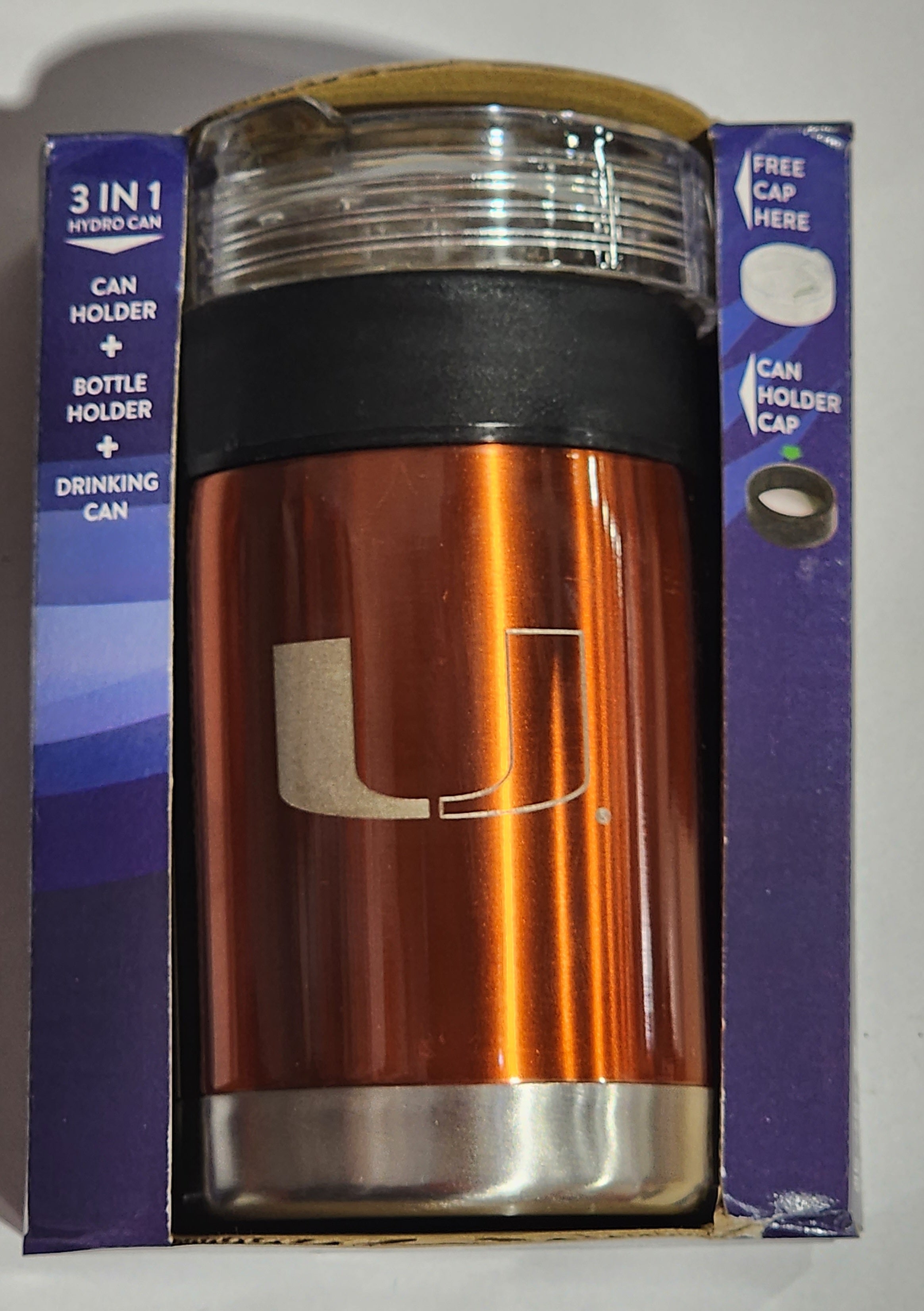Miami Hurricanes 3-N-1 Hydro Can Cooler - Orange
