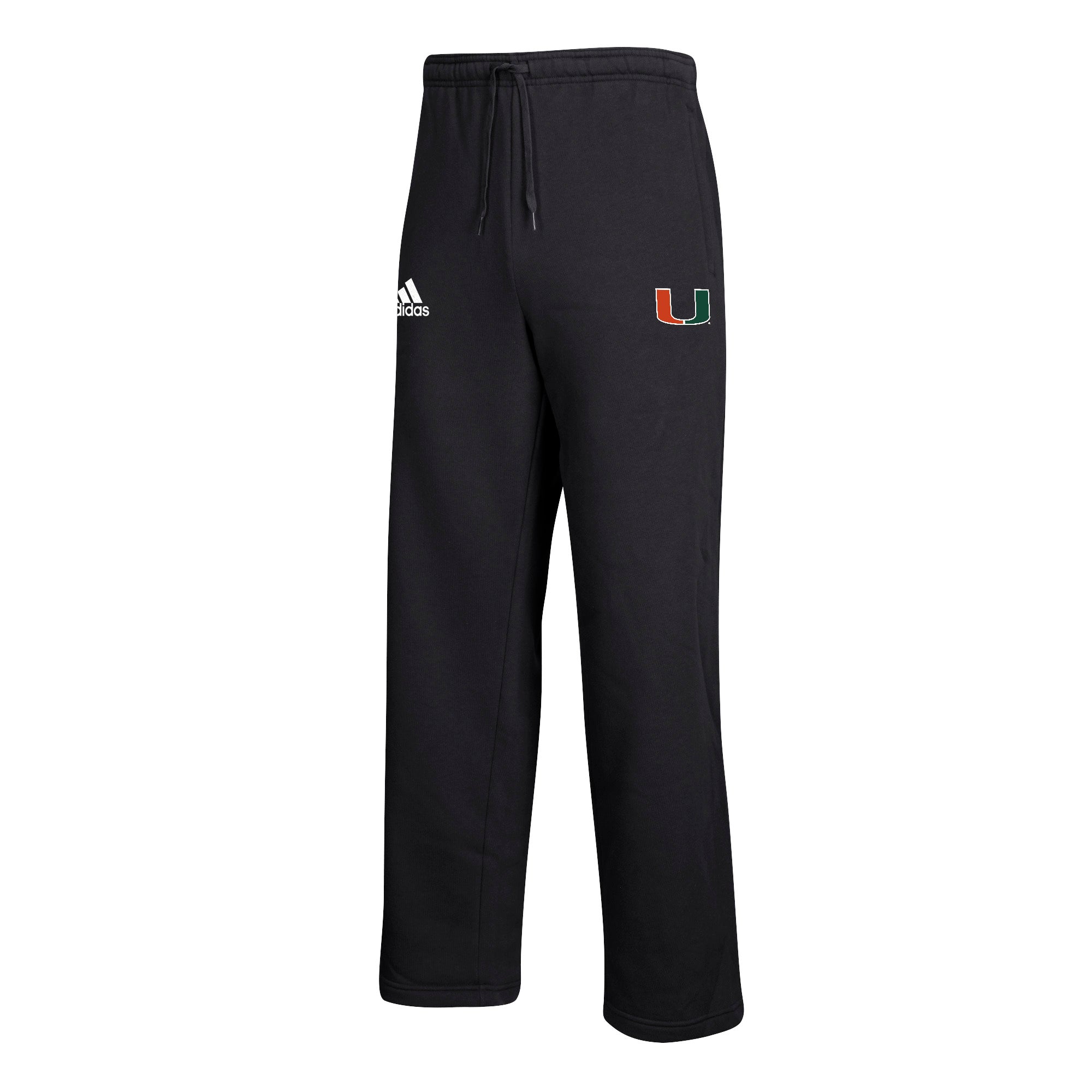 Miami Hurricanes adidas Youth Sideline Basic Logo Fleece Pants - Black