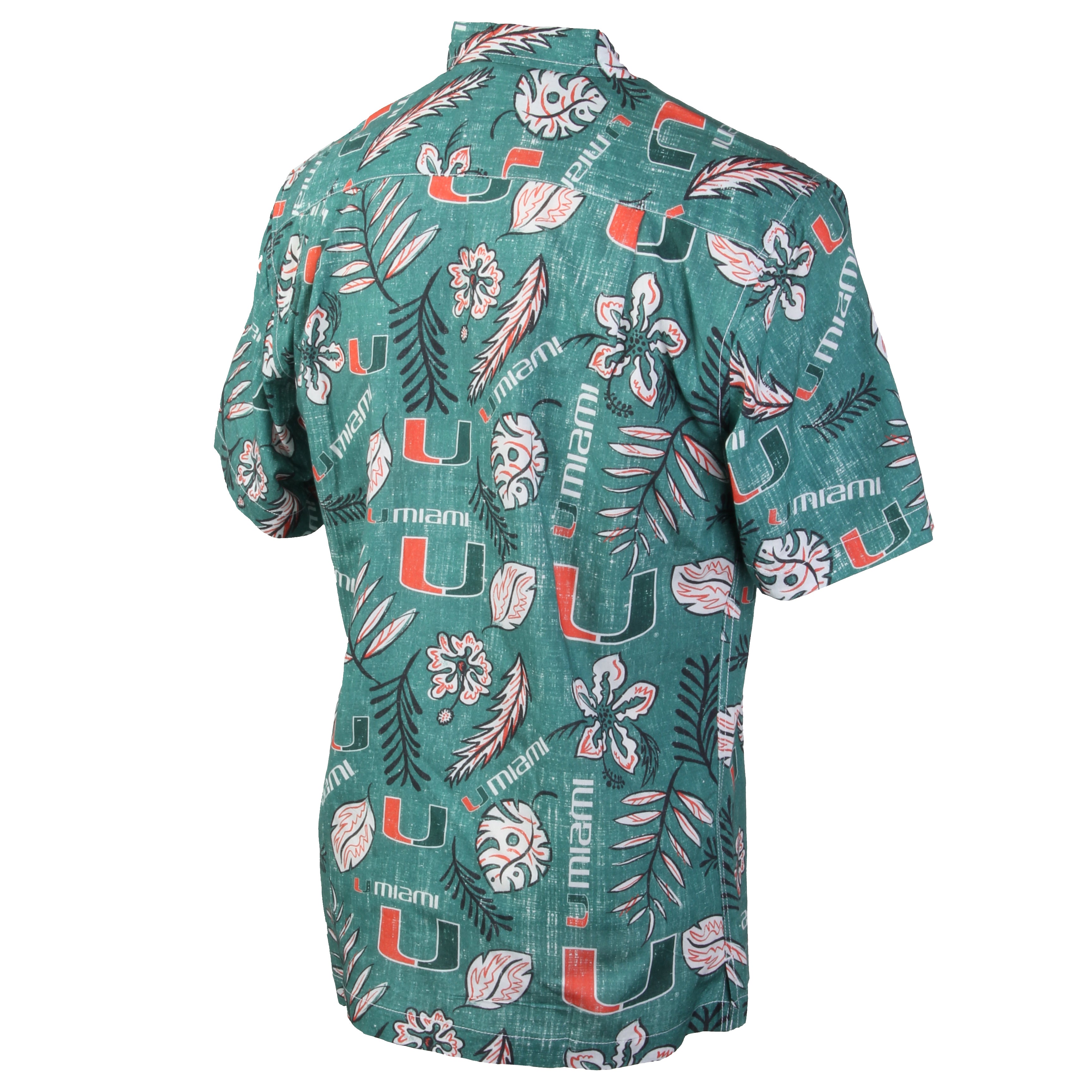 Miami Hurricanes Vintage Floral Button Up Evergreen Shirt - Green