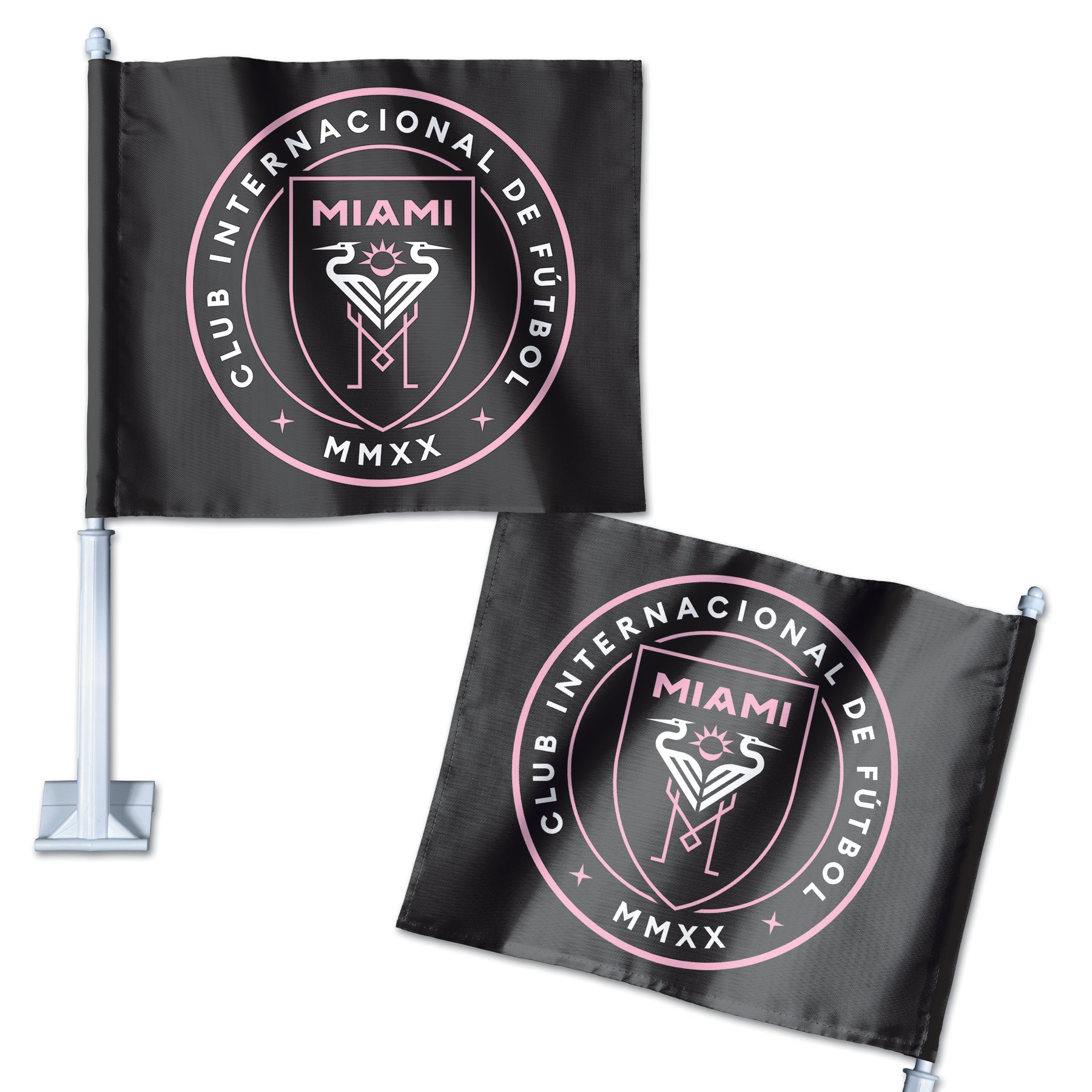 Inter Miami CF MLS Primary Logo Car Flag - Black