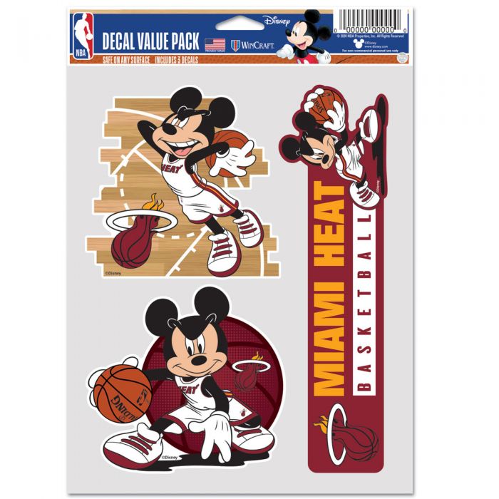 Miami Heat Disney Mickey 3 Pack Decals